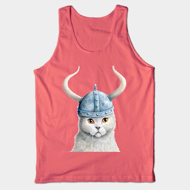 Brave, The Viking Cat Tank Top by KatherineAppleby